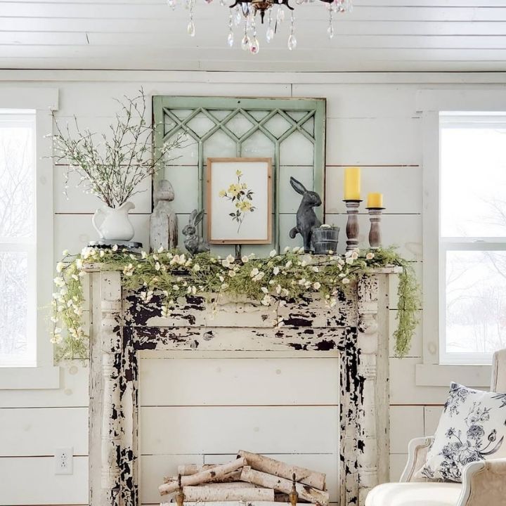 Rustic Cottage Spring Mantel Charm