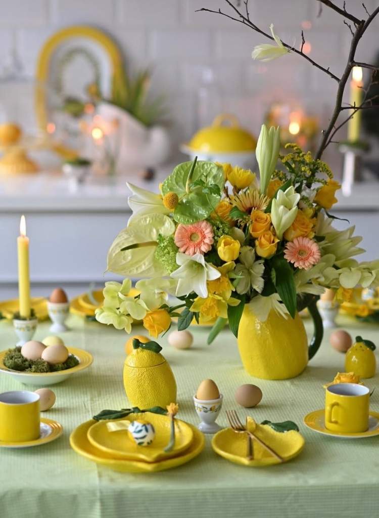 Sunny Yellow Citrus-Inspired Table