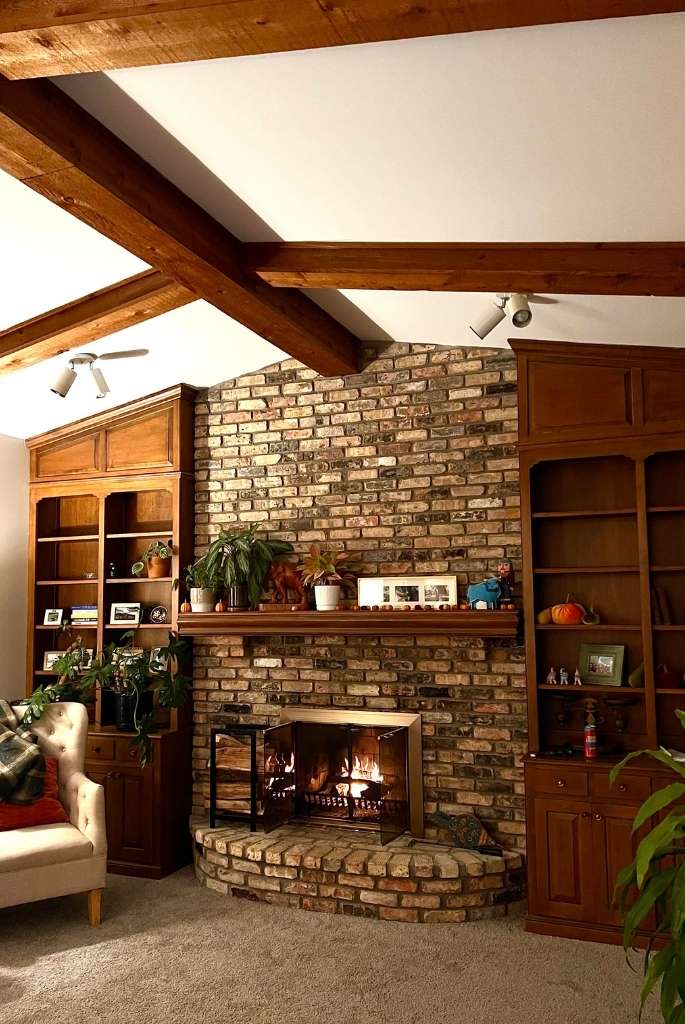 Warm Rustic Spring Mantel