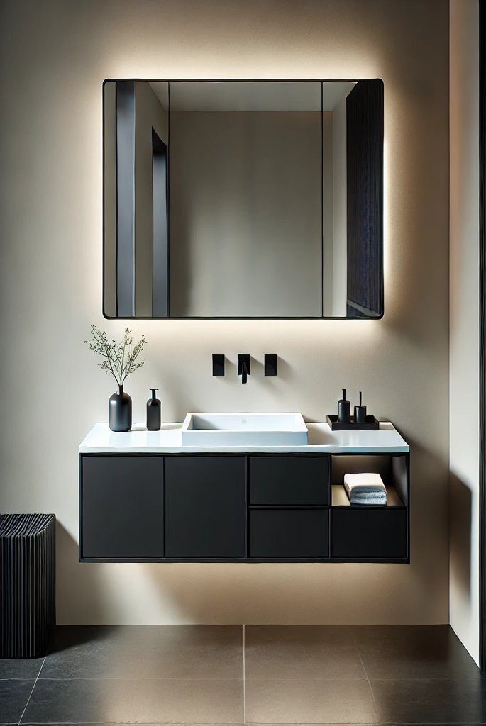 Modern Minimalist Black Vanity