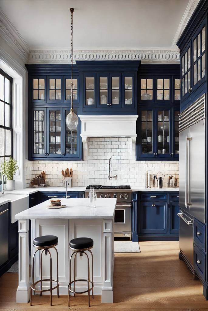 Classic Navy and White Contrast