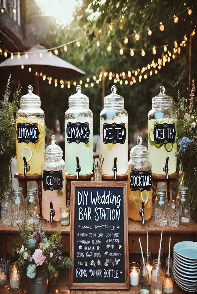 Create a DIY Wedding Bar Station