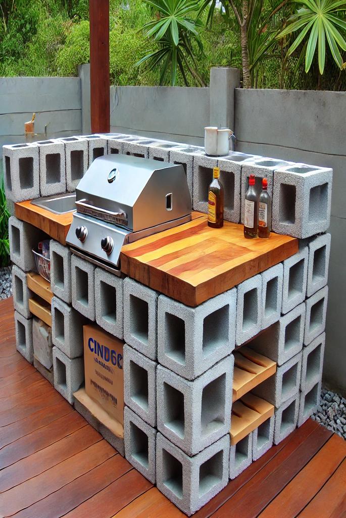 Budget-Friendly Cinder Block Kitchen