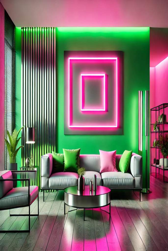 Neon Pink and Green Accents for a Modern Twist