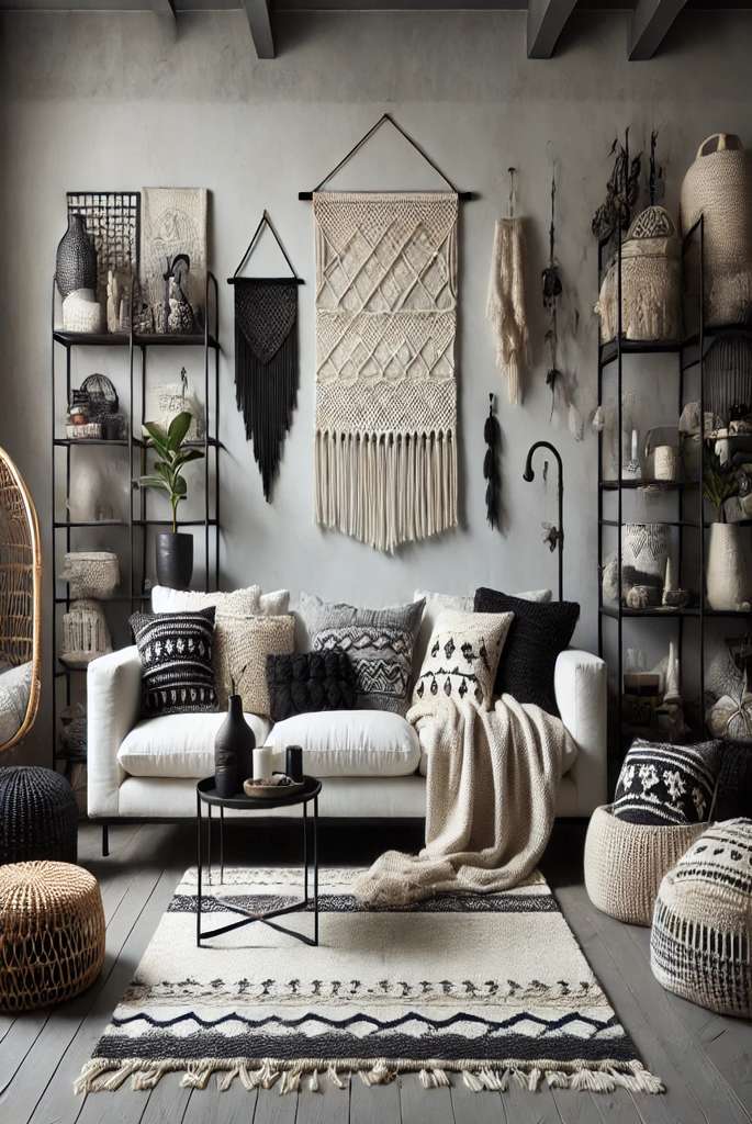 Soft Black & Grey Boho Mix