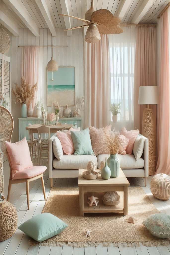 Pink and Green Coastal Retreat