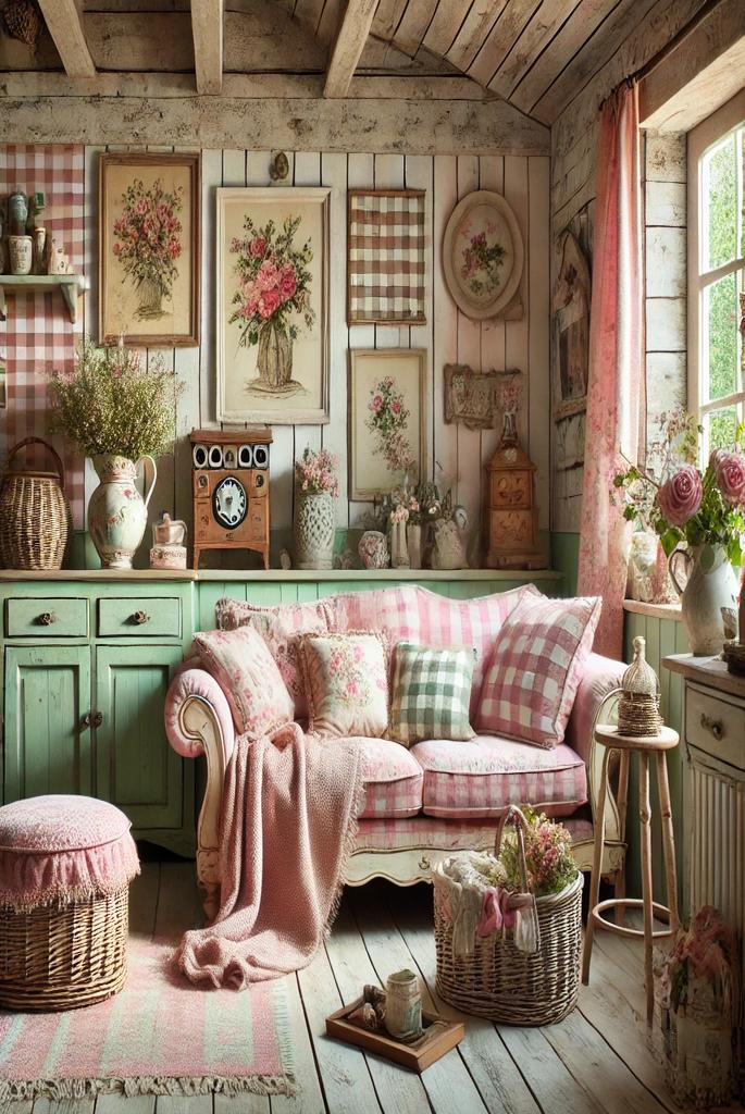 Pink and Green Farmhouse Style