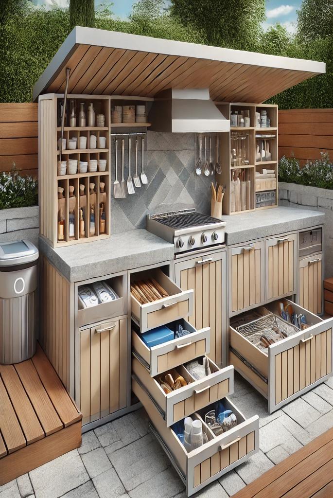 Outdoor Kitchen with Hidden Storage