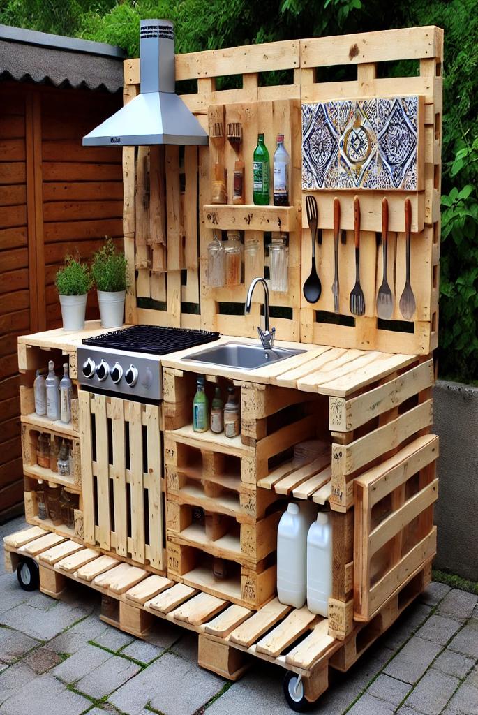  DIY Pallet Outdoor Kitchen