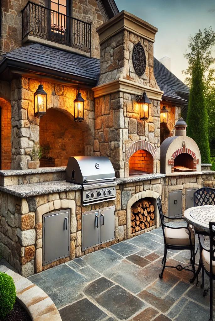  Stone and Brick Outdoor Kitchen