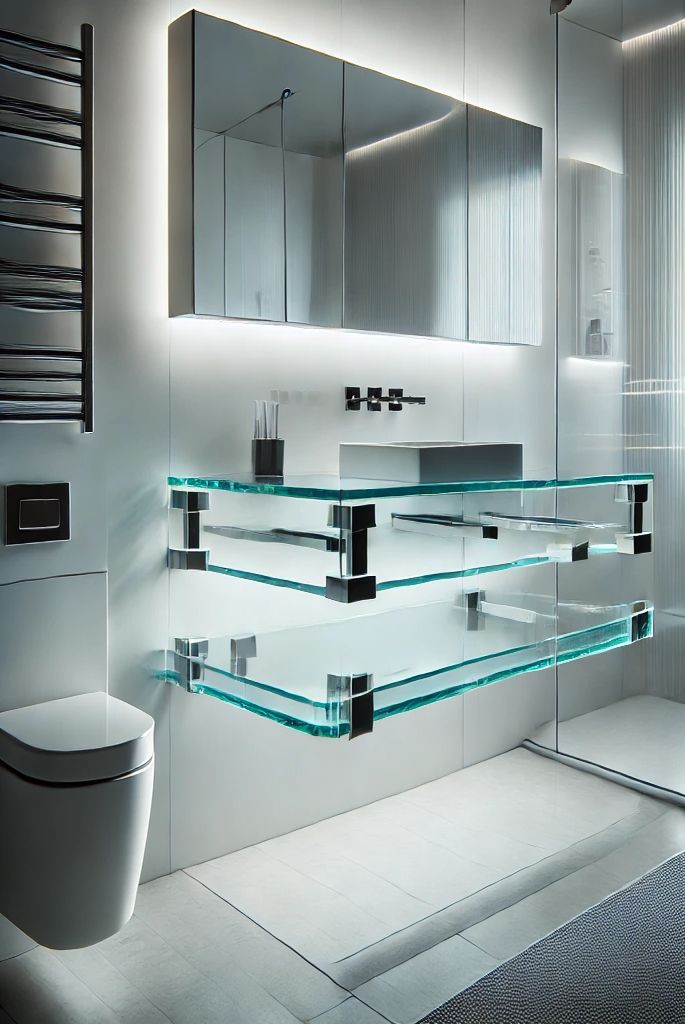 Custom Floating Glass Vanity