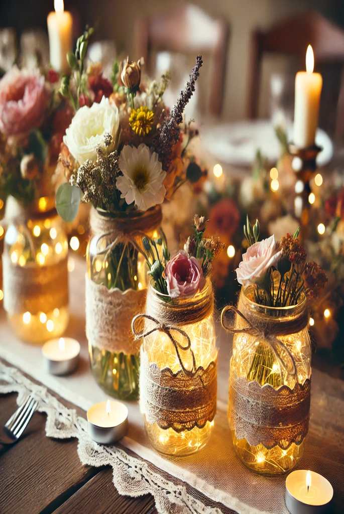 Use Mason Jars as Centerpieces