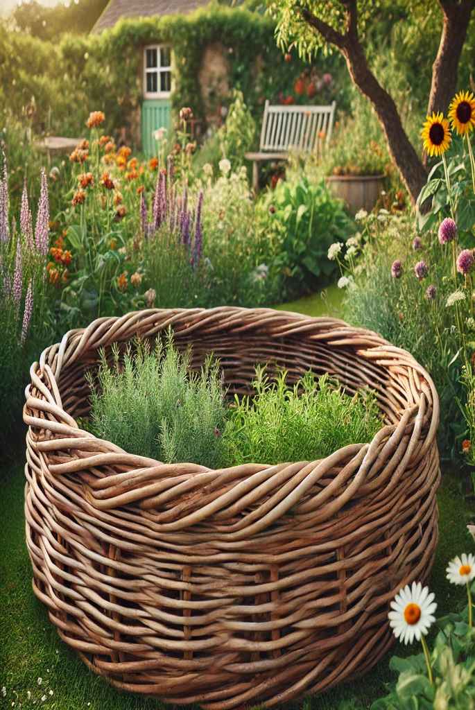 Woven Willow Round Bed