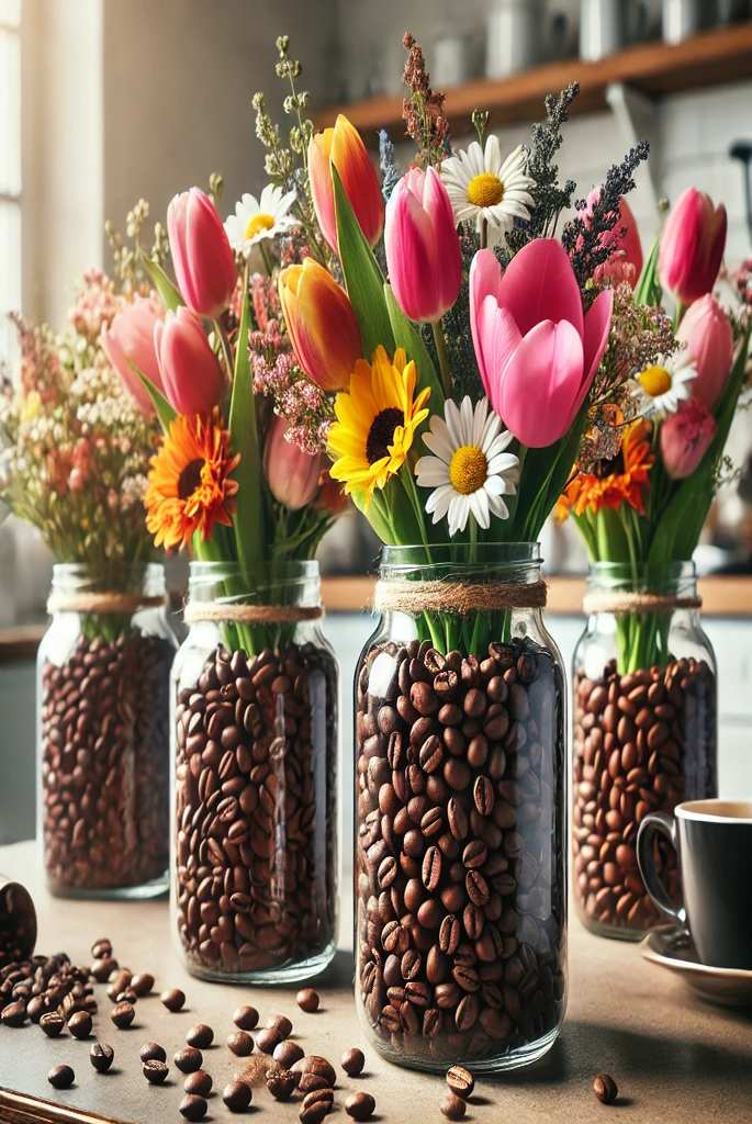 Coffee Bean Flower Vases