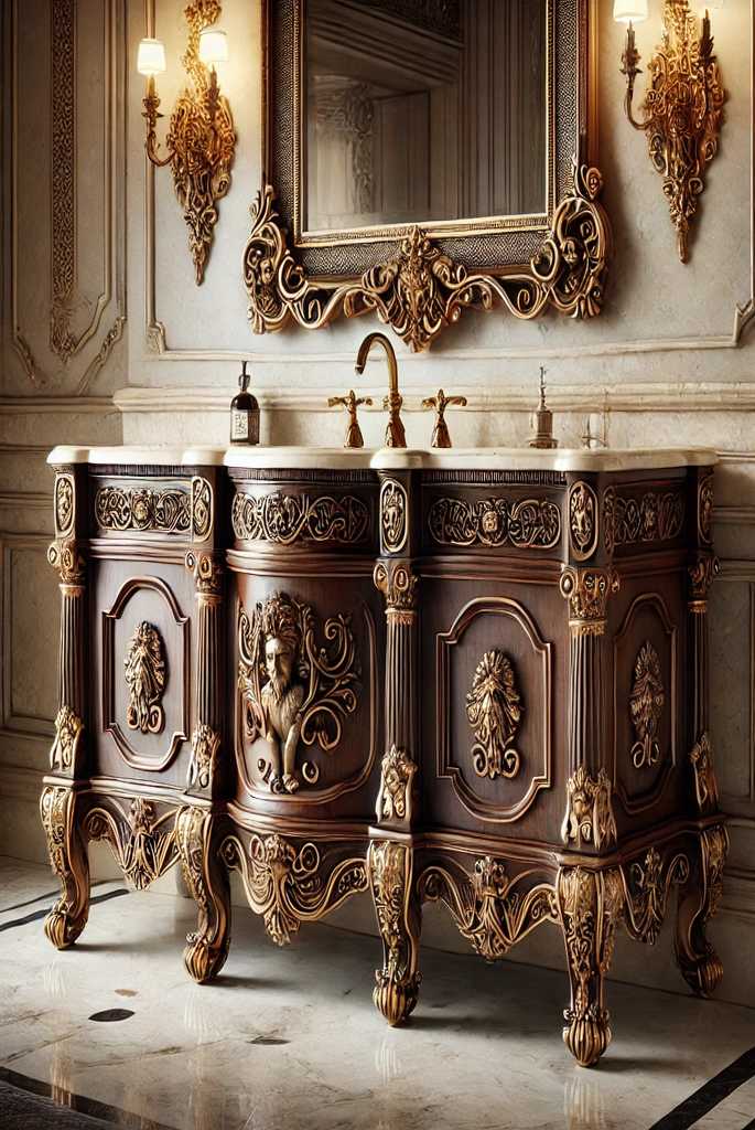 Vintage-inspired vanity with Carved Details