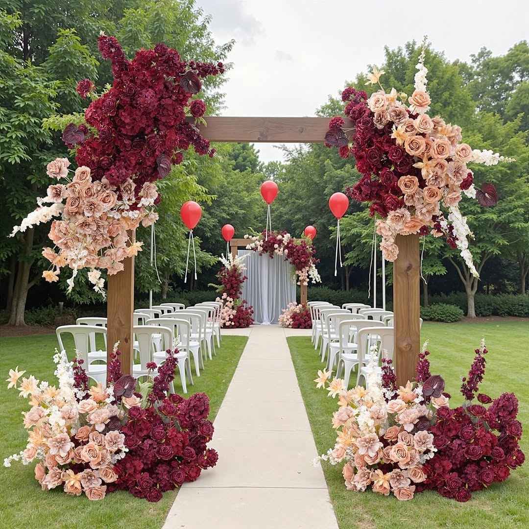 Burgundy Bloom Archway