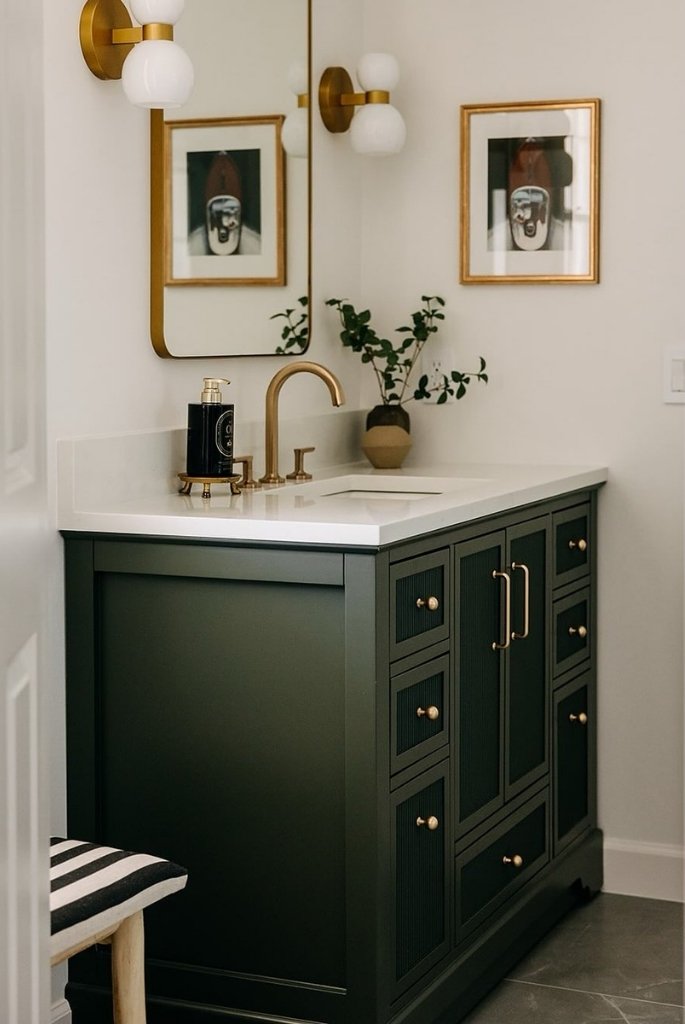 Deep Charcoal Elegance with Brass