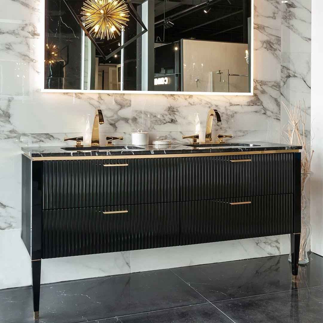 Luxe Black & Gold Vanity