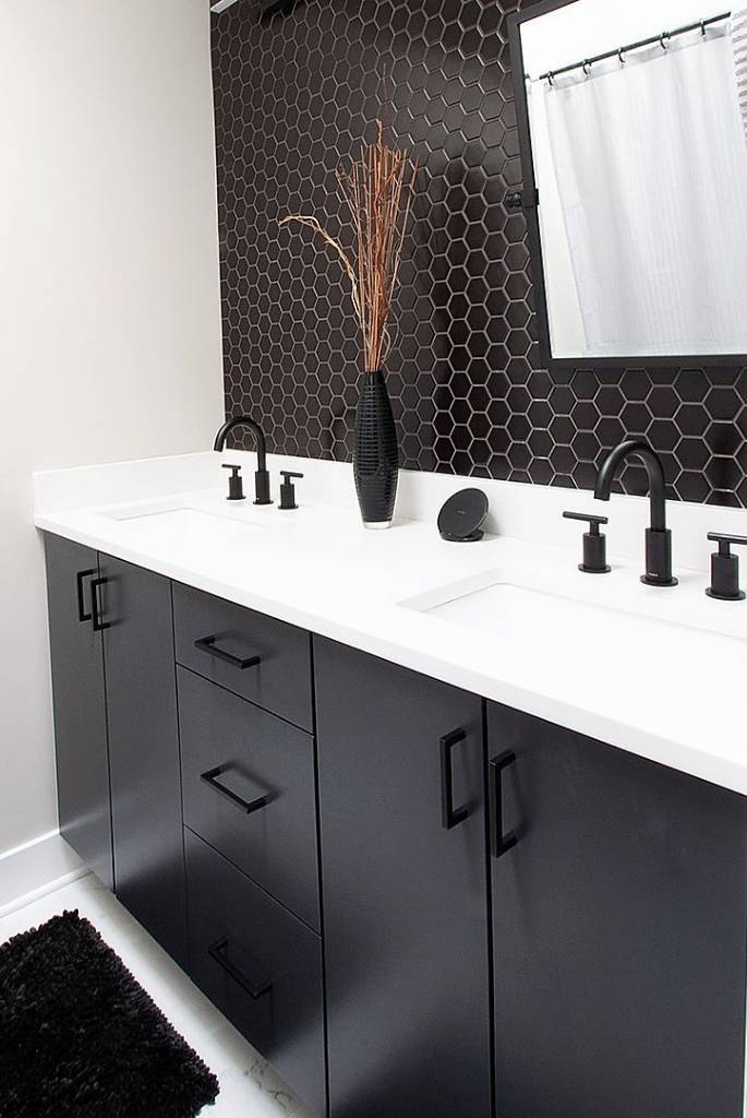 Matte Black Hex Vanity Set