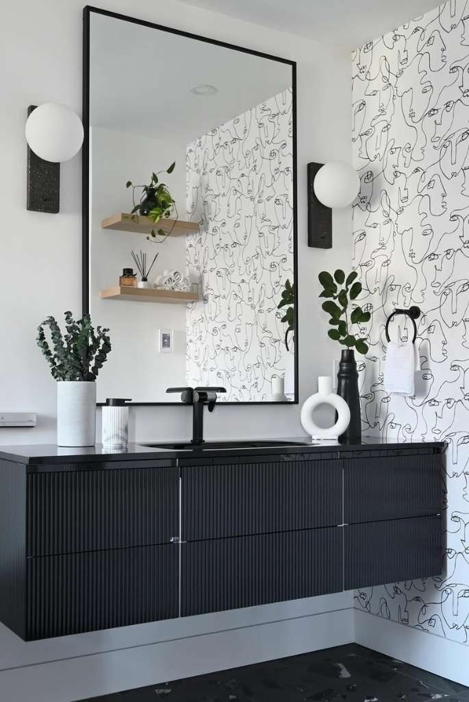 Modern Black Wall Vanity