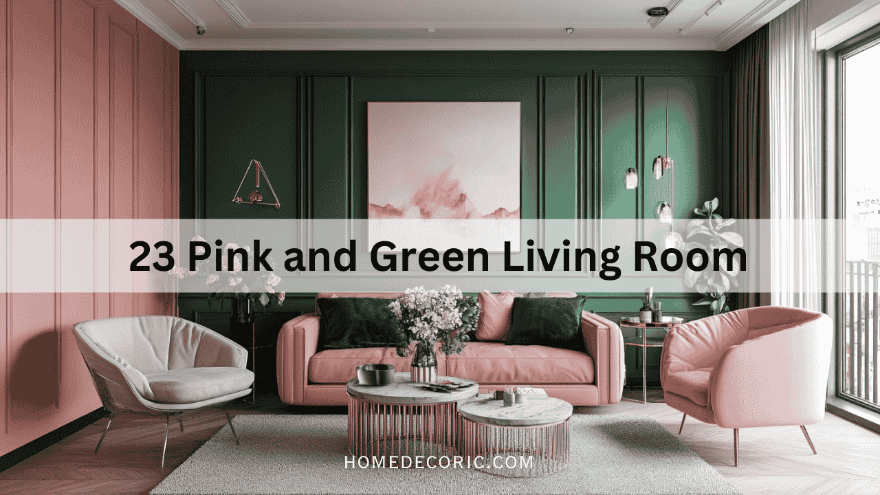 Pink and Green Living Room