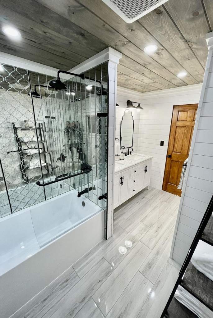 Rustic Bathroom with Spa-Like Finishes