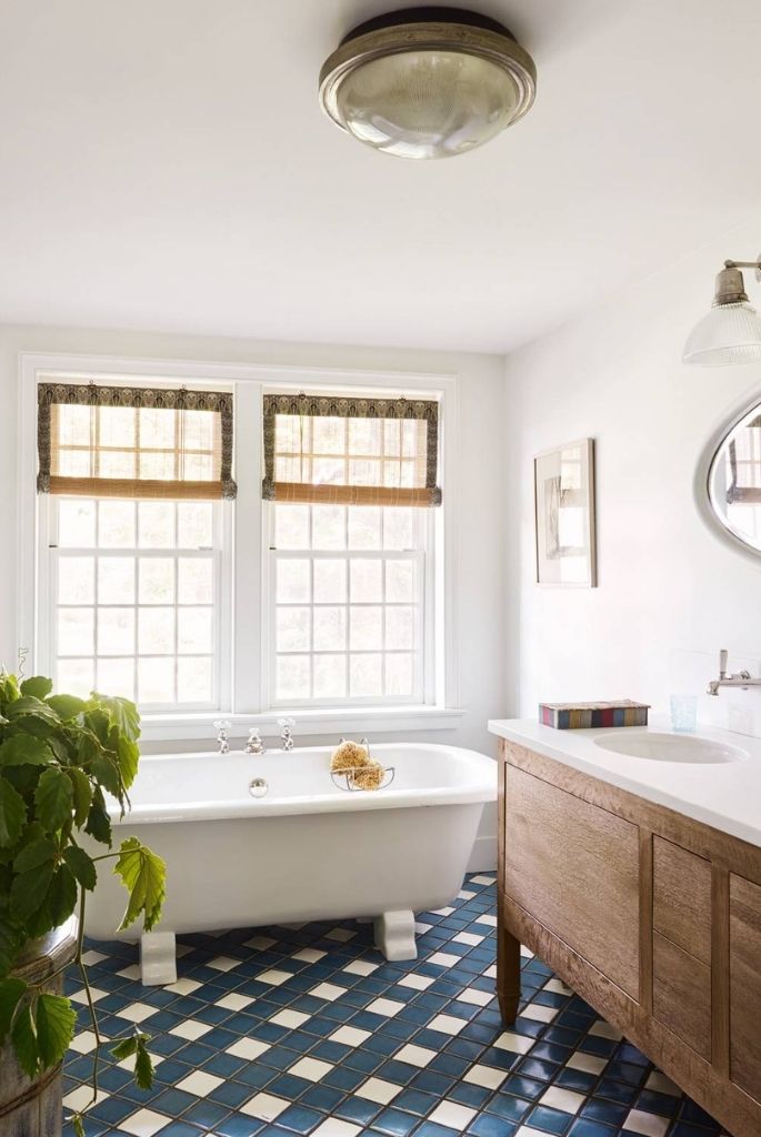 Vintage-Style Bathroom with Freestanding Tub