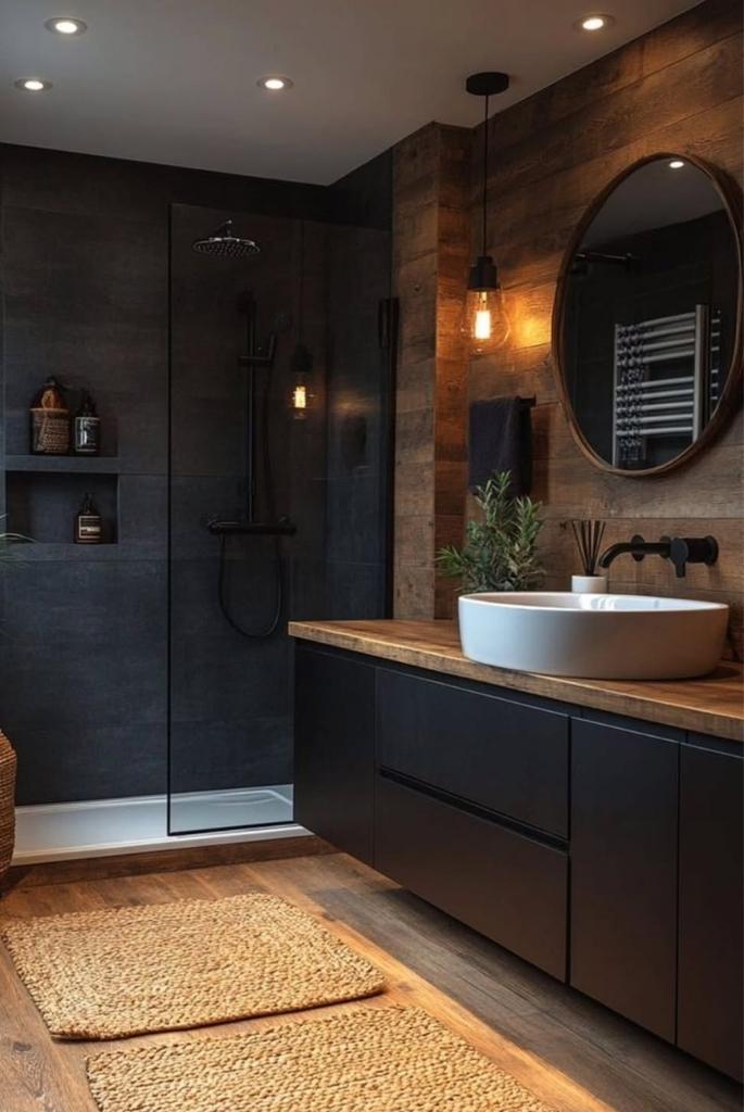 Warm Wood & Matte Black Retreat