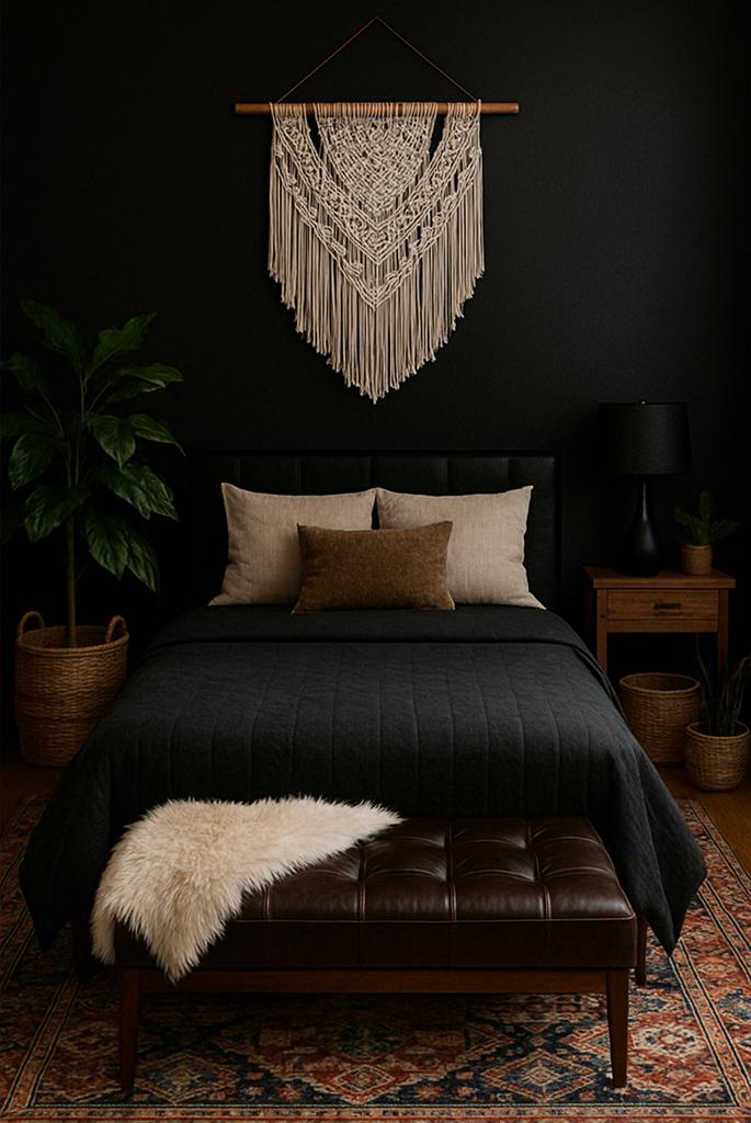 Bohemian Black Bedroom Style