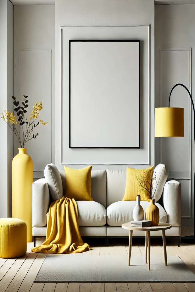 Minimalist Decor with Yellow Accents
