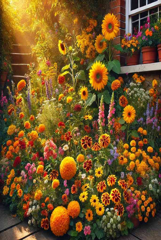 Sun-Loving Corner Flower Bed