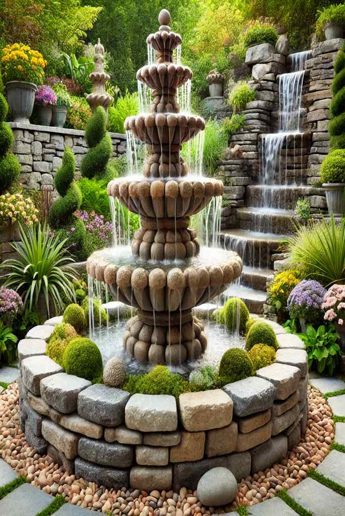 Tiered Stone Fountain