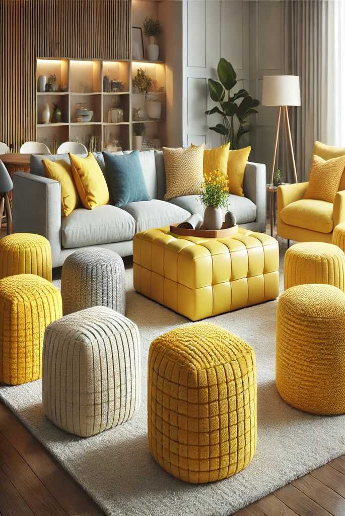 Yellow Ottomans