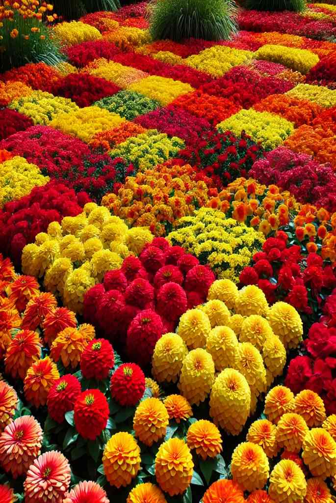 Vibrant Color Block Flower Bed