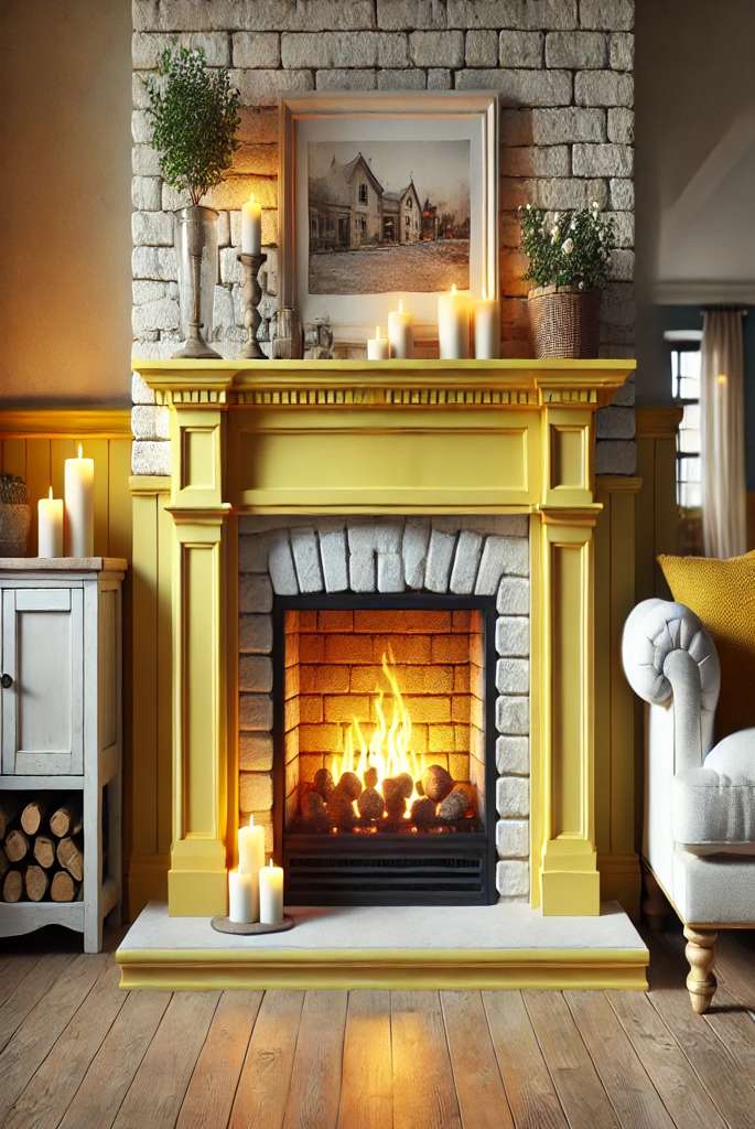 Frame Your Fireplace with Yellow