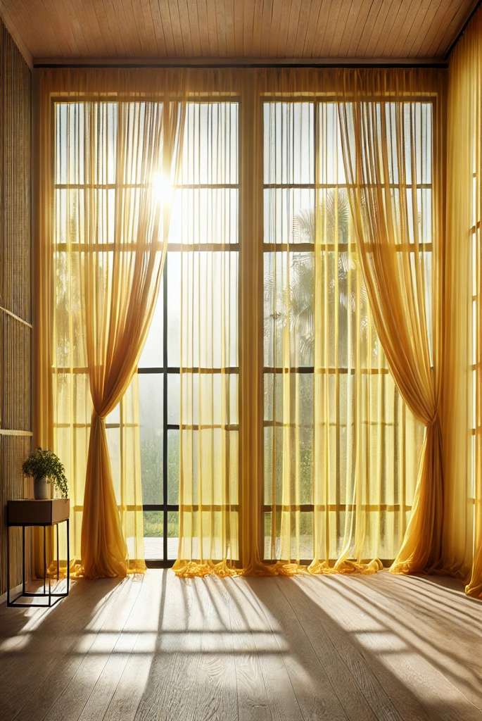 Yellow Curtains to Frame Natural Light
