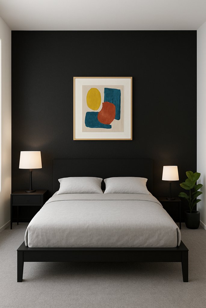 Feature Wall with Bold Black Paint