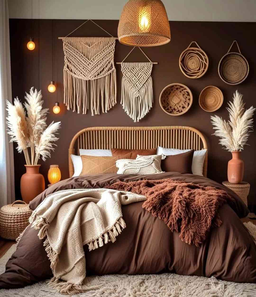 Boho Dark Brown Bedroom