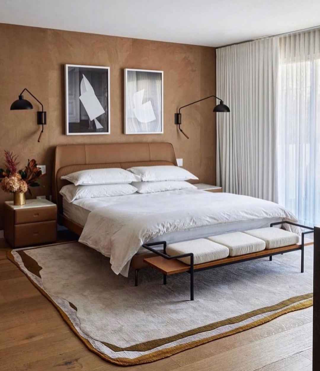 Brown Bedroom with Minimal Touch