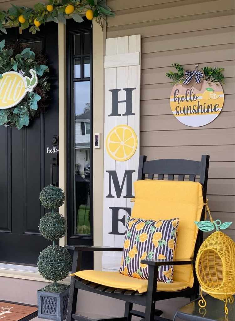 Cheerful Lemon Themed Porch Decor