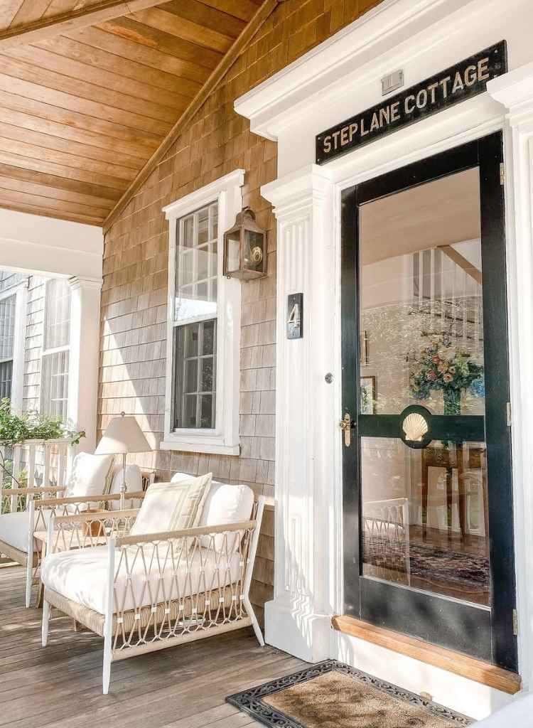 Cottage Porch With Light Seating