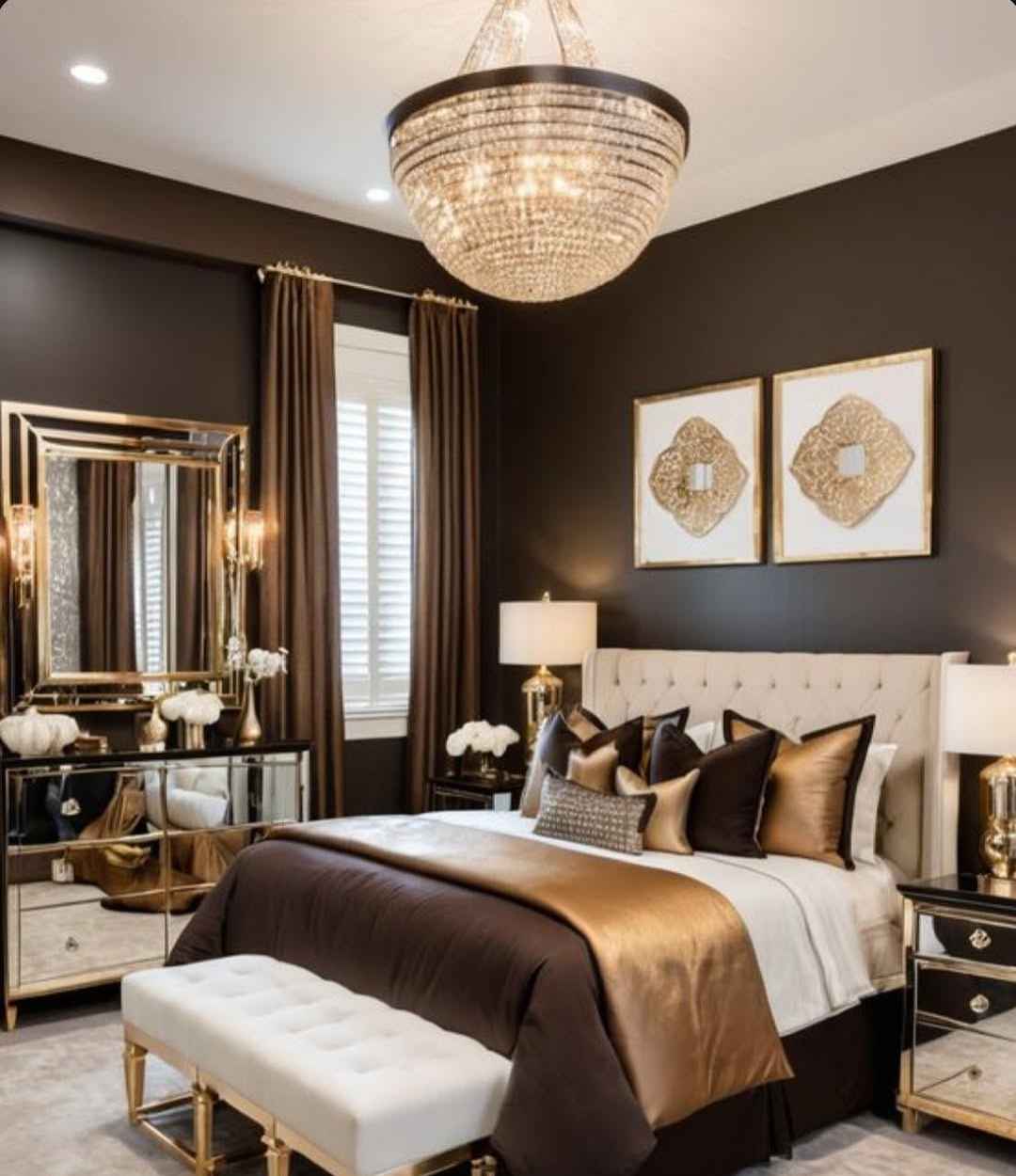 Glamorous Bedroom with Gold Accents