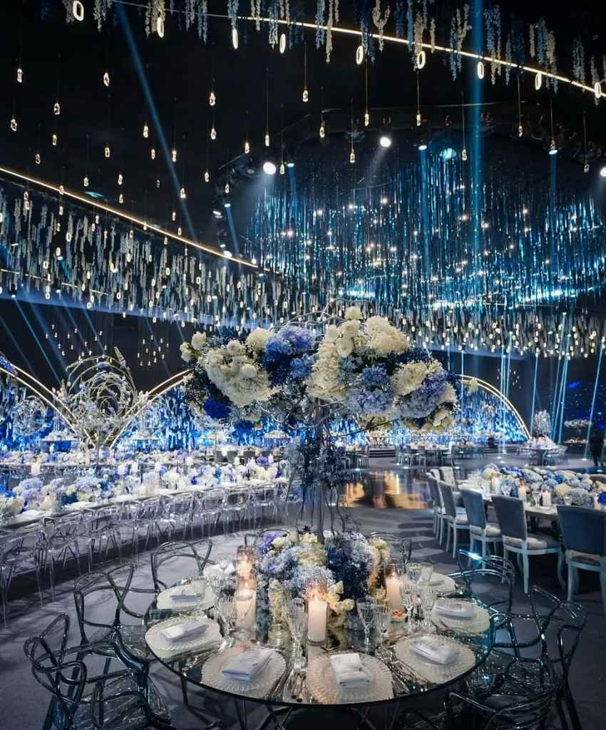 Glamorous Midnight Blue Reception Hall