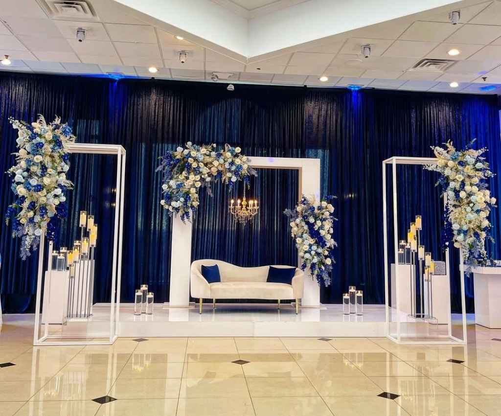 Modern Blue and White Stage Backdrop