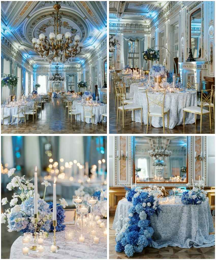 Regal Blue Ballroom Wedding Reception