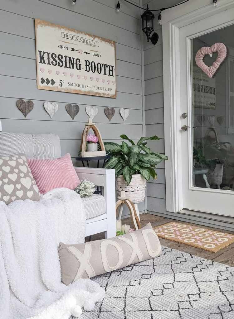 Romantic Porch With Heart Decor