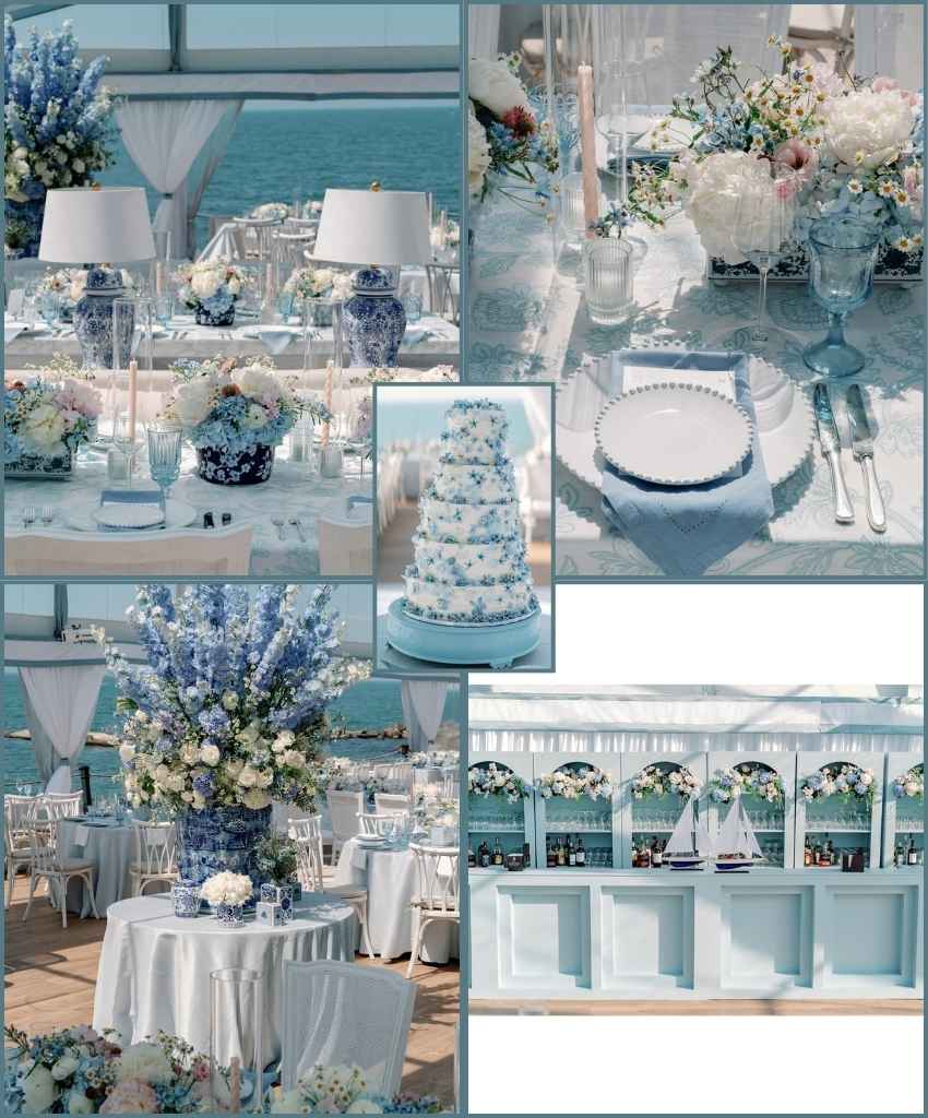 Seaside Blue Wedding Reception Decor