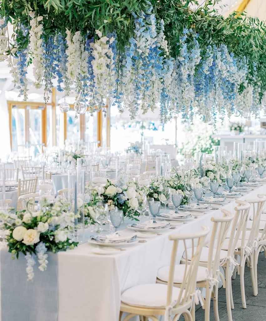 Wisteria-Inspired Blue Wedding Banquet