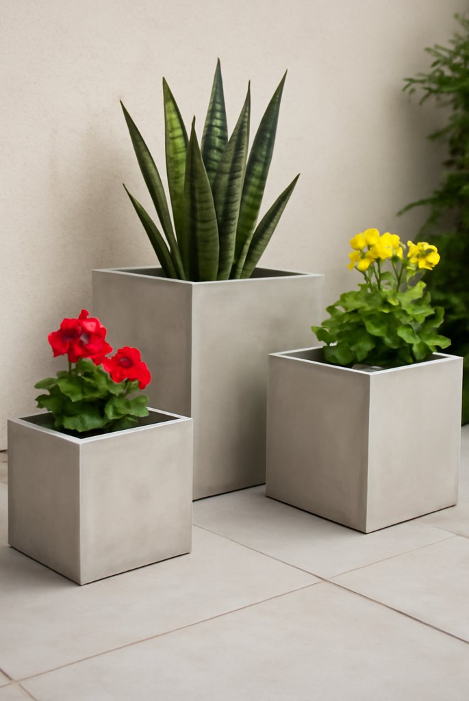 Minimalist Concrete Pots