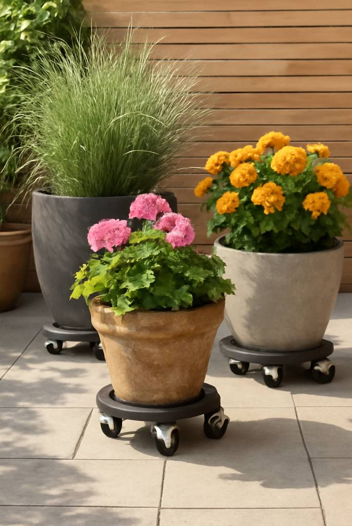 Wheeled Flower Pots